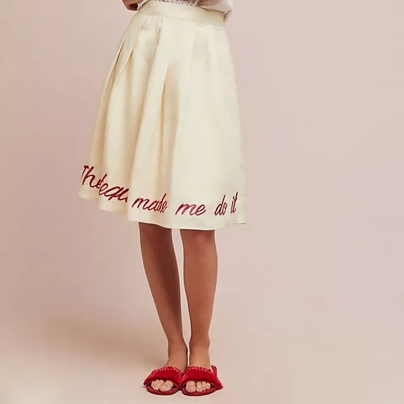 Anthropologie Dresses & Skirts - NWOT Anthropologie Viaje Embroidered Skirt THE TEQUILA MADE ME DO IT Size 12 Z63